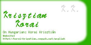 krisztian korai business card